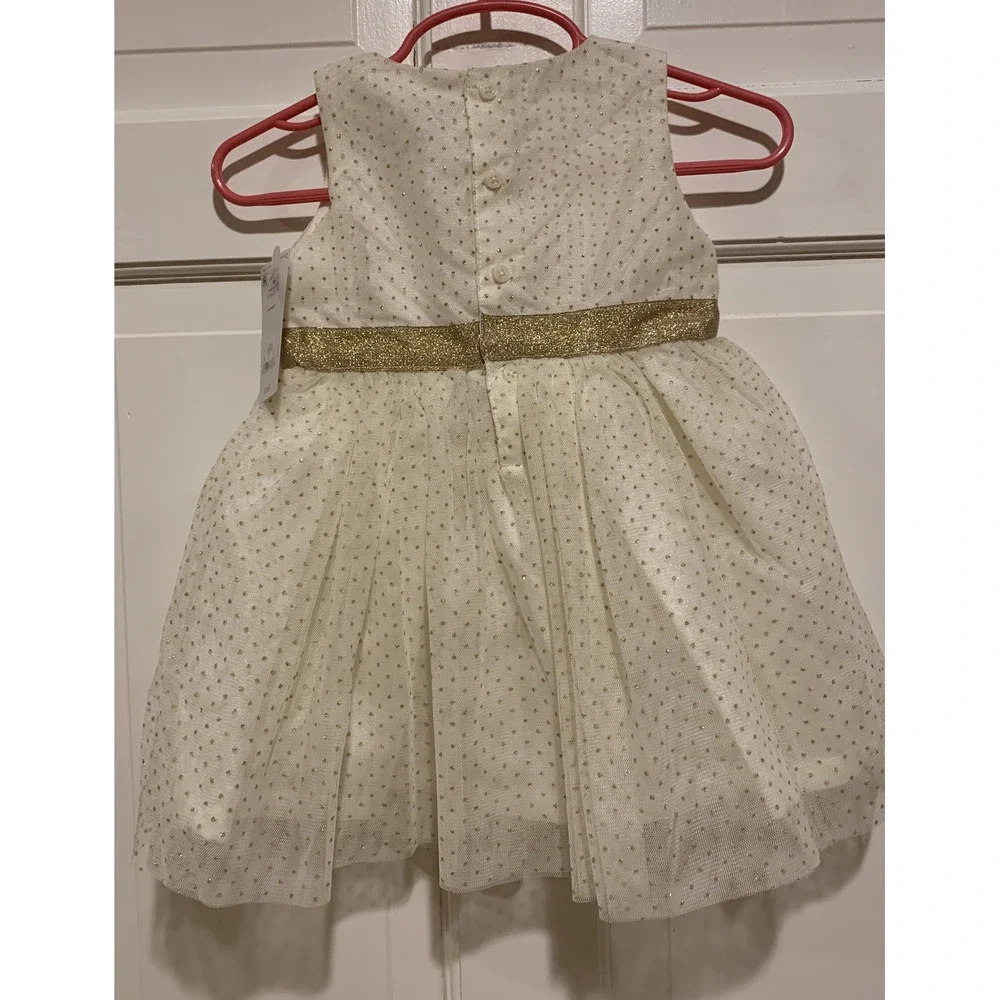 New‎ Special Occasion Dress Carter's Just One You Gold Polka Dot - Size 9M